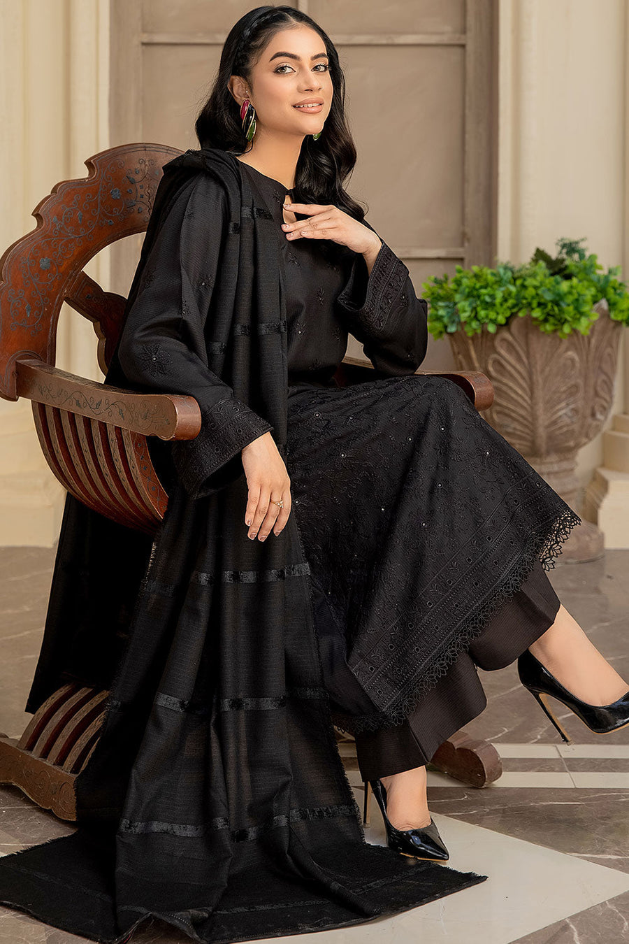 Safwa Ashley Embroidered Viscose Doria Unstitched 3Pc Suit ASC-09