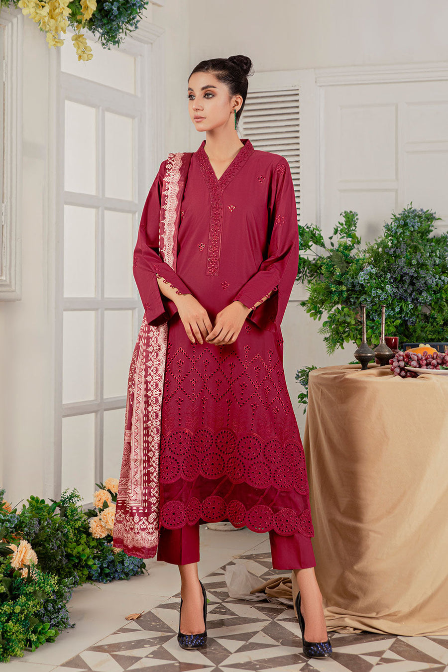 ECS-07 - SAFWA EDEN SCHIFFLI EMBROIDERED 3-PIECE COLLECTION VOL 01