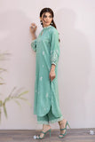 La Rosaa Spring Summer Embroidered Lawn Stitched 2Pc Suit LSS-24-06 Green/Off White