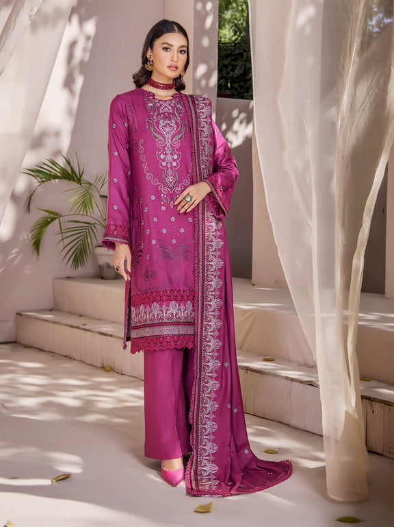 Jahan-e-Sukhan by Humdum Embroidered Peach Unstitched 3Pc Suit D-06