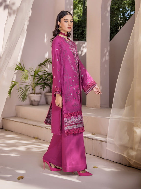 Jahan-e-Sukhan by Humdum Embroidered Peach Unstitched 3Pc Suit D-06