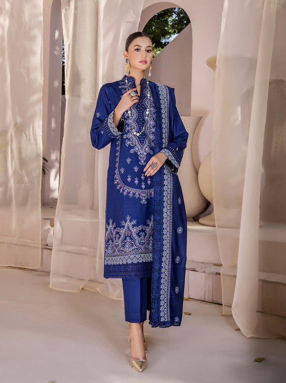 Jahan-e-Sukhan by Humdum Embroidered Peach Unstitched 3Pc Suit D-05