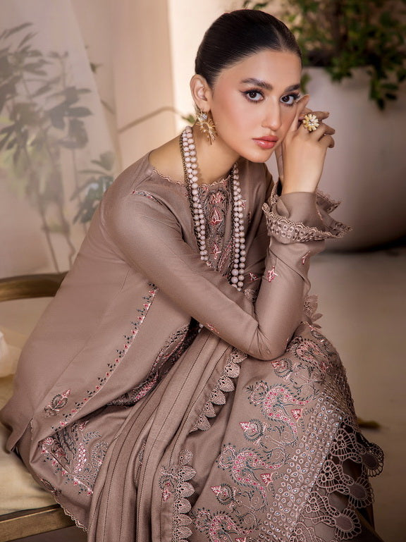 Jahan-e-Sukhan by Humdum Embroidered Peach Unstitched 3Pc Suit D-08