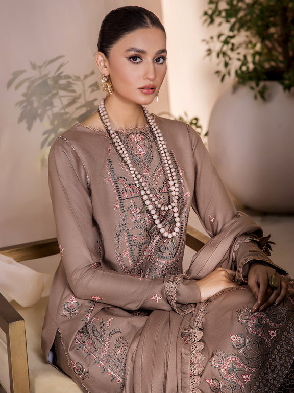 Jahan-e-Sukhan by Humdum Embroidered Peach Unstitched 3Pc Suit D-08