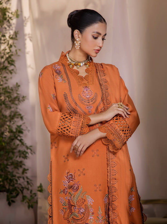 Jahan-e-Sukhan by Humdum Embroidered Peach Unstitched 3Pc Suit D-09