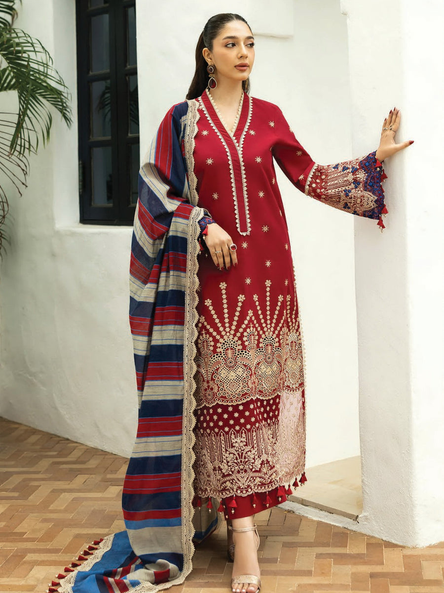Zainab Chottani Embroidered Chikankari Lawn Unstitched 3Pc Suit D-03A Elma