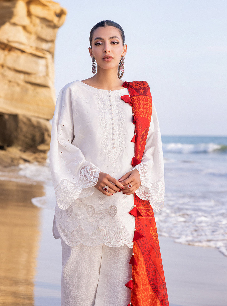 Zainab Chottani Embroidered Chikankari Lawn Unstitched 3Pc Suit D-03A Chunari