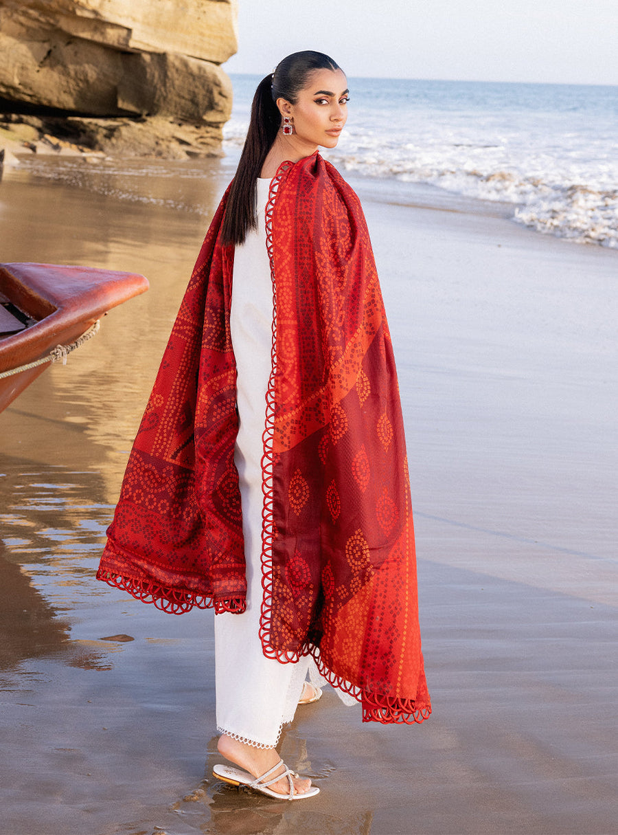 Zainab Chottani Embroidered Chikankari Lawn Unstitched 3Pc Suit D-03A Chunari