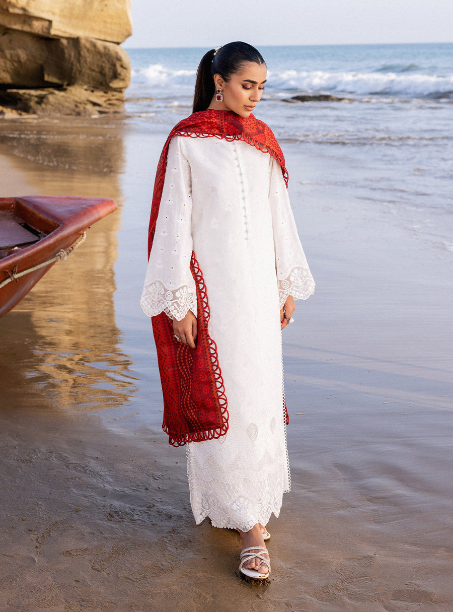 Zainab Chottani Embroidered Chikankari Lawn Unstitched 3Pc Suit D-03A Chunari