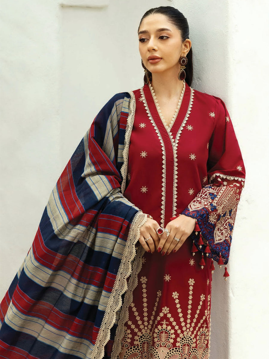 Zainab Chottani Embroidered Chikankari Lawn Unstitched 3Pc Suit D-03A Elma
