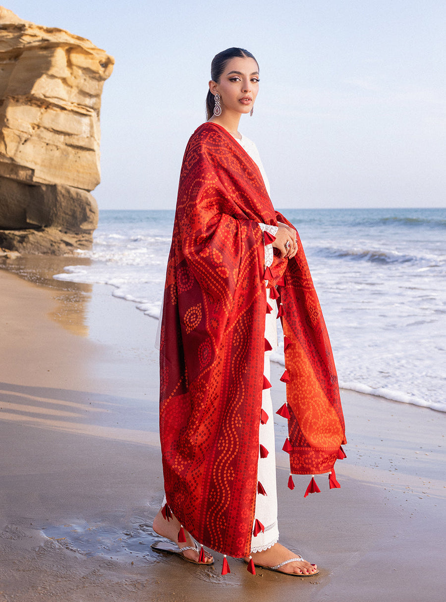 Zainab Chottani Embroidered Chikankari Lawn Unstitched 3Pc Suit D-03A Chunari