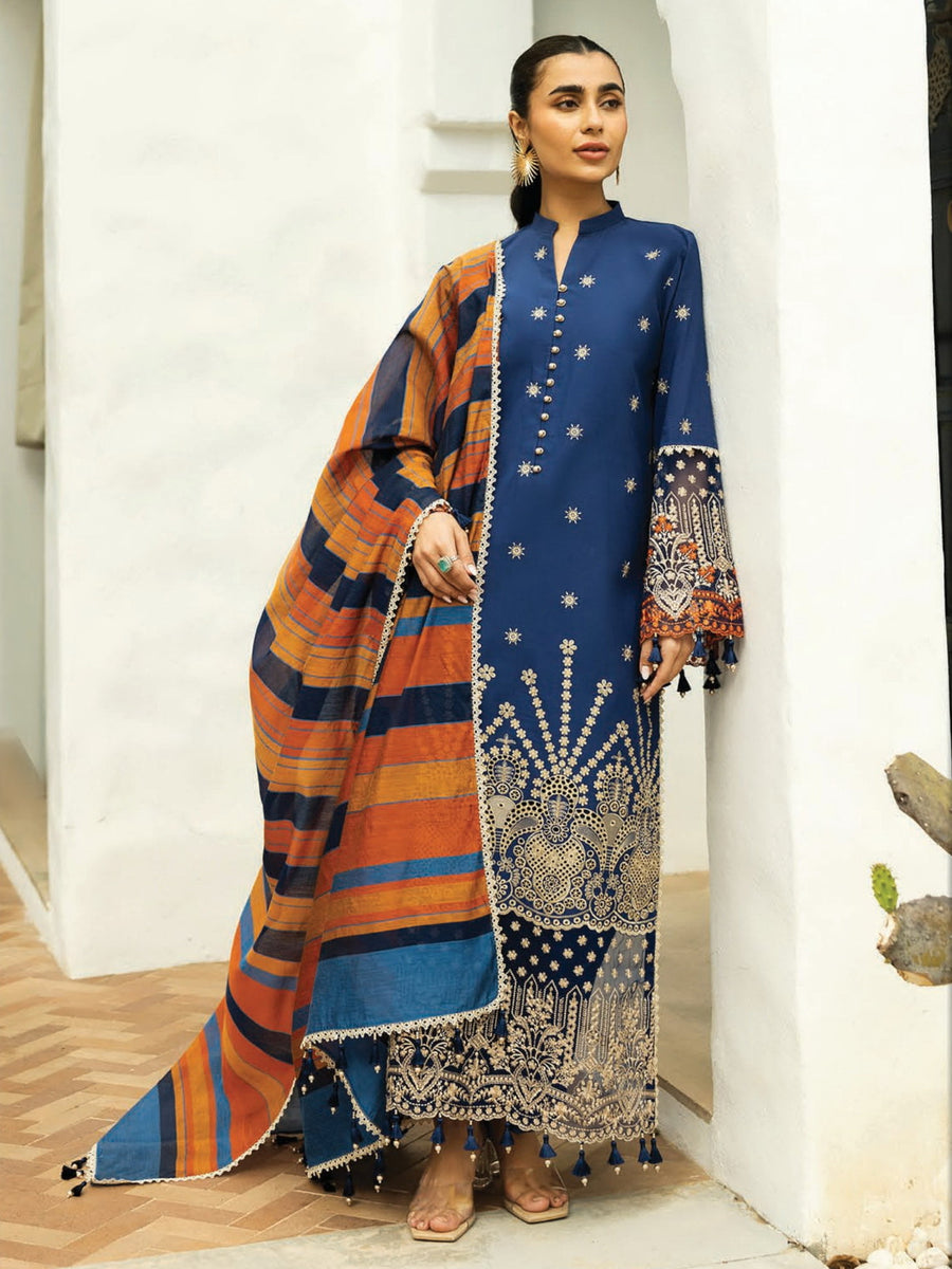 Zainab Chottani Embroidered Chikankari Lawn Unstitched 3Pc Suit D-03B Elma