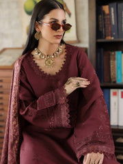 Noor by Saadia Asad Printskhaas Embroidered Linen Unstitched 3Pc Suit D-03B