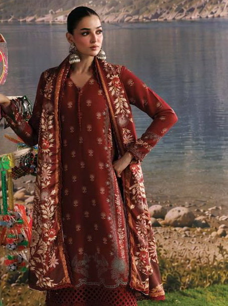 Maria B MBasics Embroidered Slub Khaddar Unstitched 3Pc Suit MB-CUSV15-03B