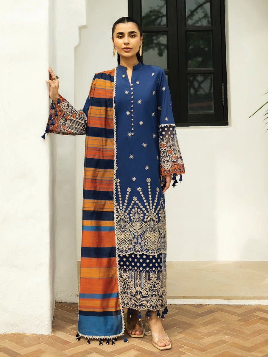 Zainab Chottani Embroidered Chikankari Lawn Unstitched 3Pc Suit D-03B Elma
