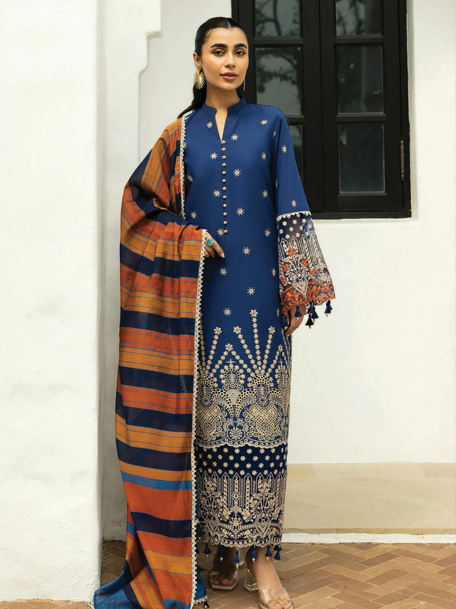 Zainab Chottani Embroidered Chikankari Lawn Unstitched 3Pc Suit D-03B Elma