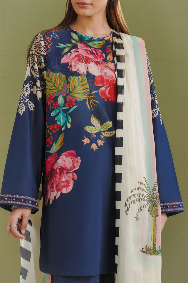 Coco by Zara Shahjahan Prints Unstitched Lawn 3Pc Suit D-03B Vera