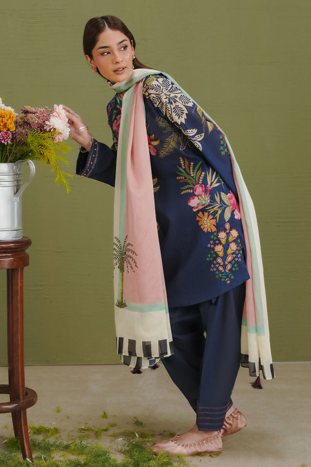 Coco by Zara Shahjahan Prints Unstitched Lawn 3Pc Suit D-03B Vera
