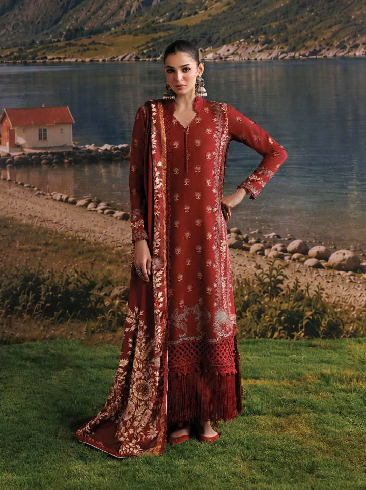Maria B MBasics Embroidered Slub Khaddar Unstitched 3Pc Suit MB-CUSV15-03B