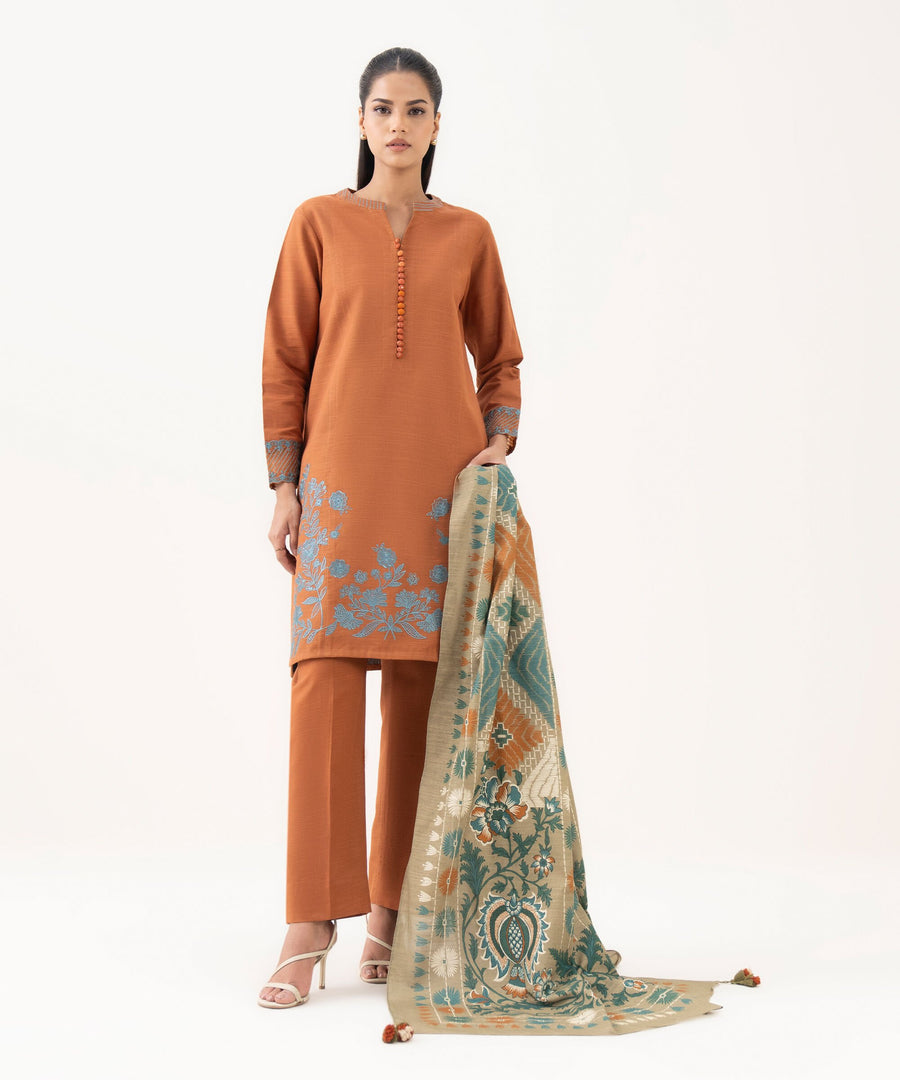 Sapphire Embroidered Light Khaddar Unstitched 3Pc Suit 3PEDY25V811B