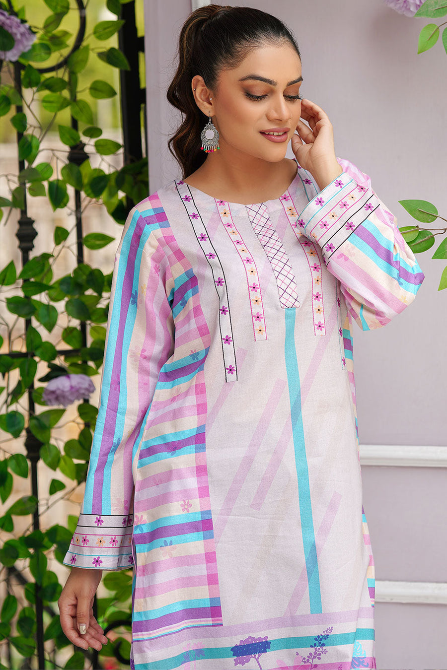 Safwa Digital Printed Pret Lawn Shirt 3R1-1P-P-107