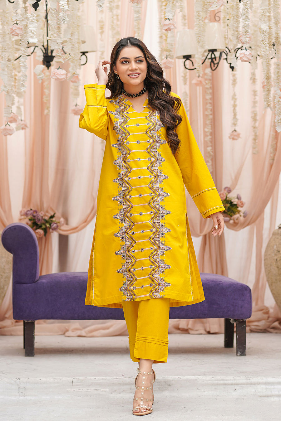 Safwa Embroidered Lawn Pret 2Pc Suit ( Shirt / Trouser ) 3R1-2P-EMB-02