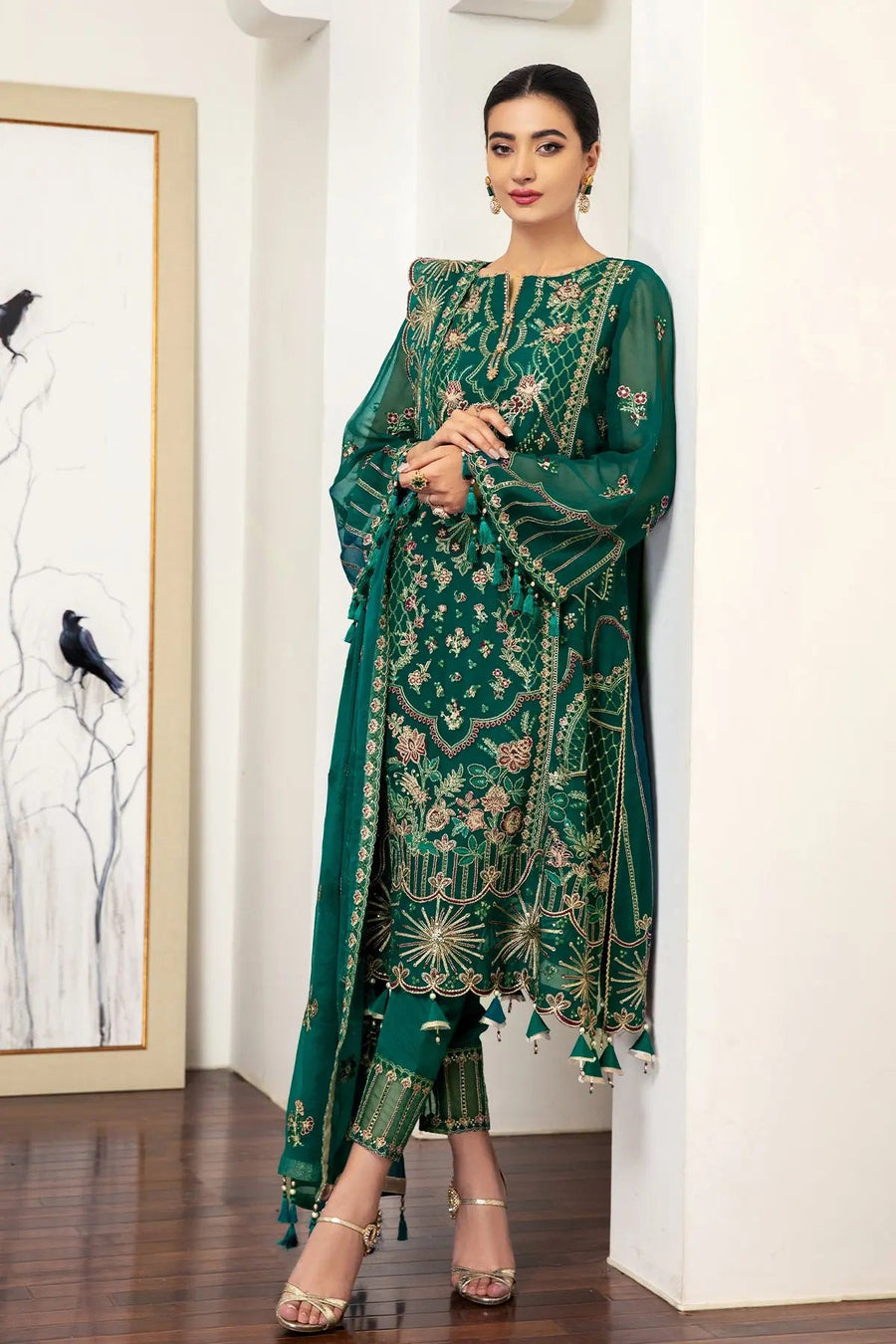 Alizeh Fashion Royale DE LUXE Embroidered Chiffon 3Pc Suit D-10 Mariana