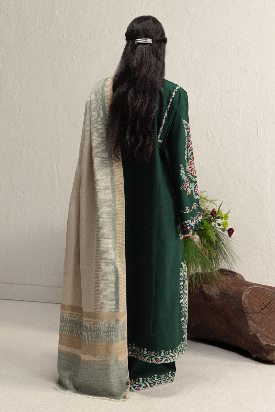 Coco Zara Shahjahan Embroidered Karandi Unstitched 3Pc D-2B OCHRE