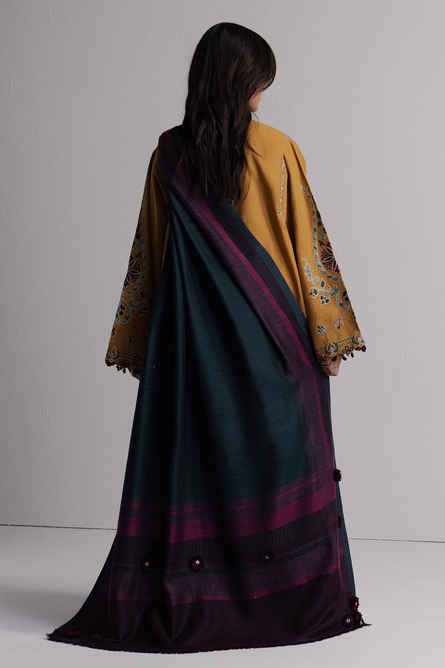 Coco Zara Shahjahan Embroidered Karandi Unstitched 3Pc D-2A OCHRE