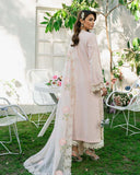 Zevk Flora Festive Embroidered Lawn Unstitched 3Pc Suit - LOTUS