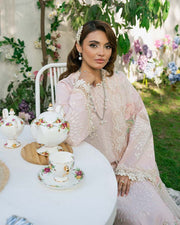 Zevk Flora Festive Embroidered Lawn Unstitched 3Pc Suit - LOTUS