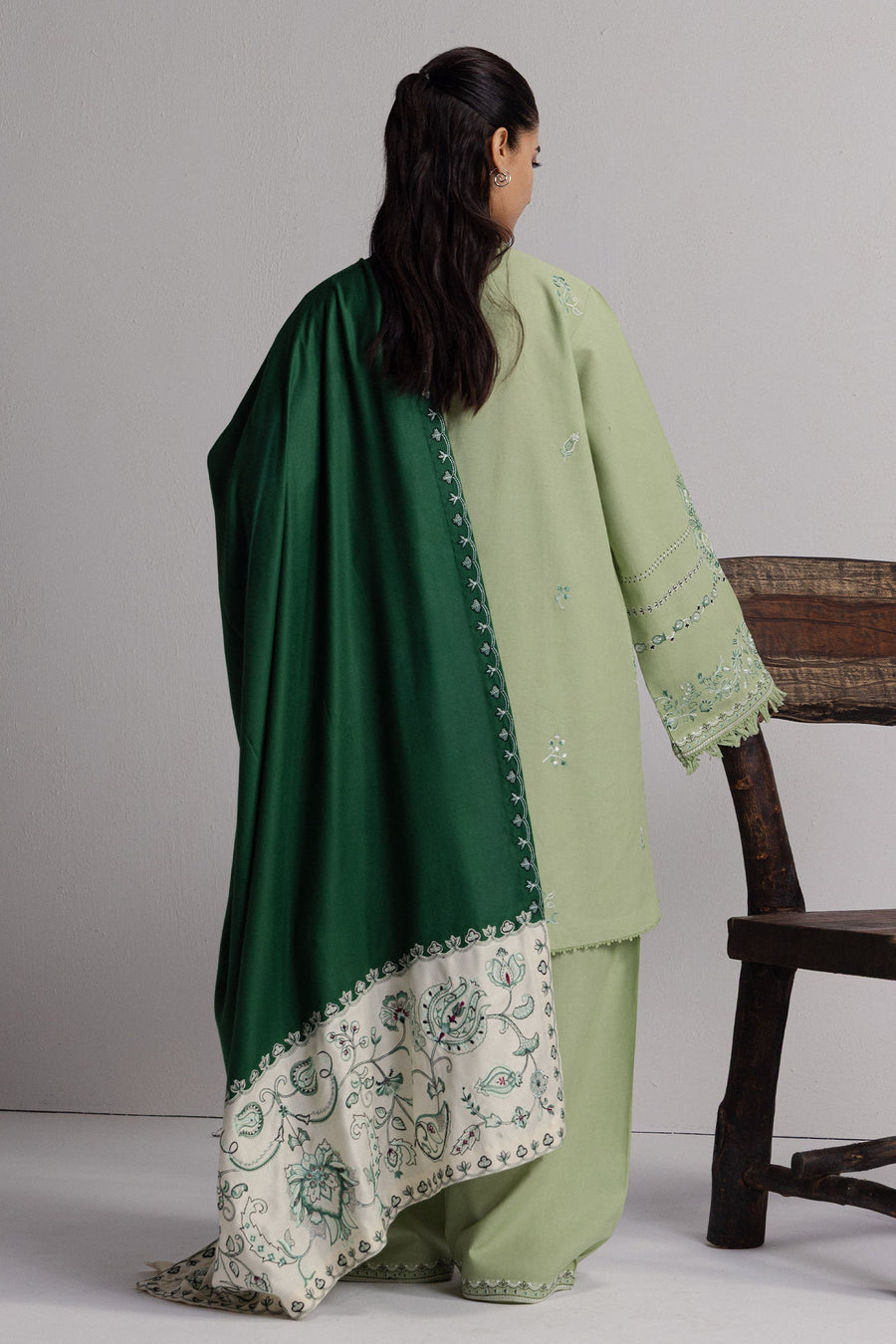 Coco Zara Shahjahan Embroidered Khaddar Unstitched 3Pc D-4B NEELAM
