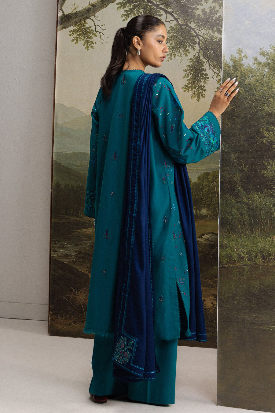 Coco Zara Shahjahan Embroidered Karandi Unstitched 3Pc D-7A TABASSUM