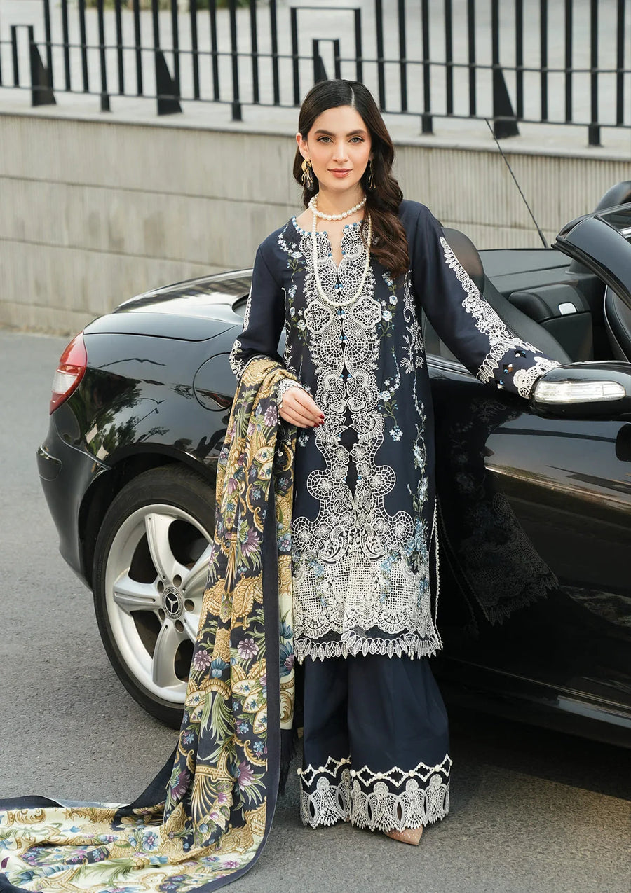 Elaf Premium Embroidered Linen Unstitched 3Ps Suit EPW-3B Dreamy Embrace