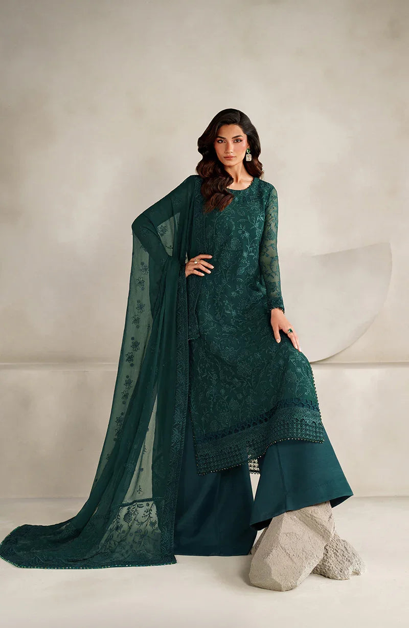 Zarif Muse Thread Embroidered Chiffon Unstitched 3Pc Suit ZE-MT-06 Sayah