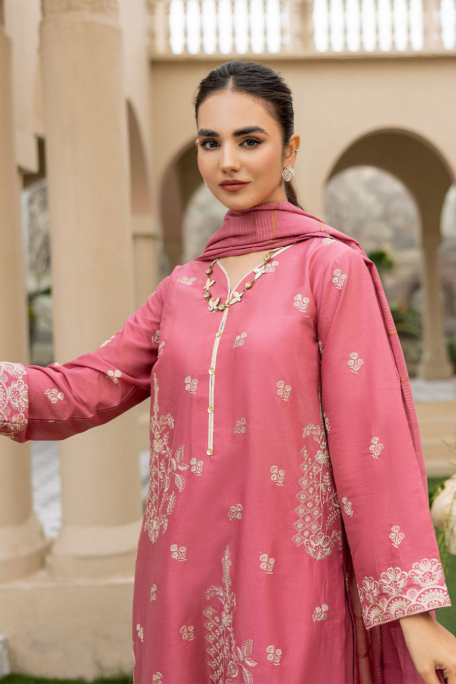 Safwa Cherie Fine Embroidered Lawn Unstitched 3Pc Suit CHS-08