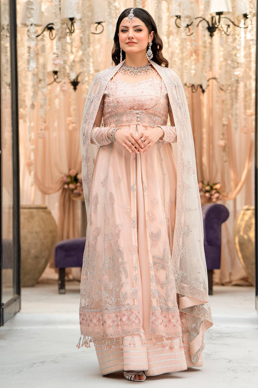 Motifz Rawayat Embroidered Net Unstitched 3Pc Suit 4111 - SAANVI