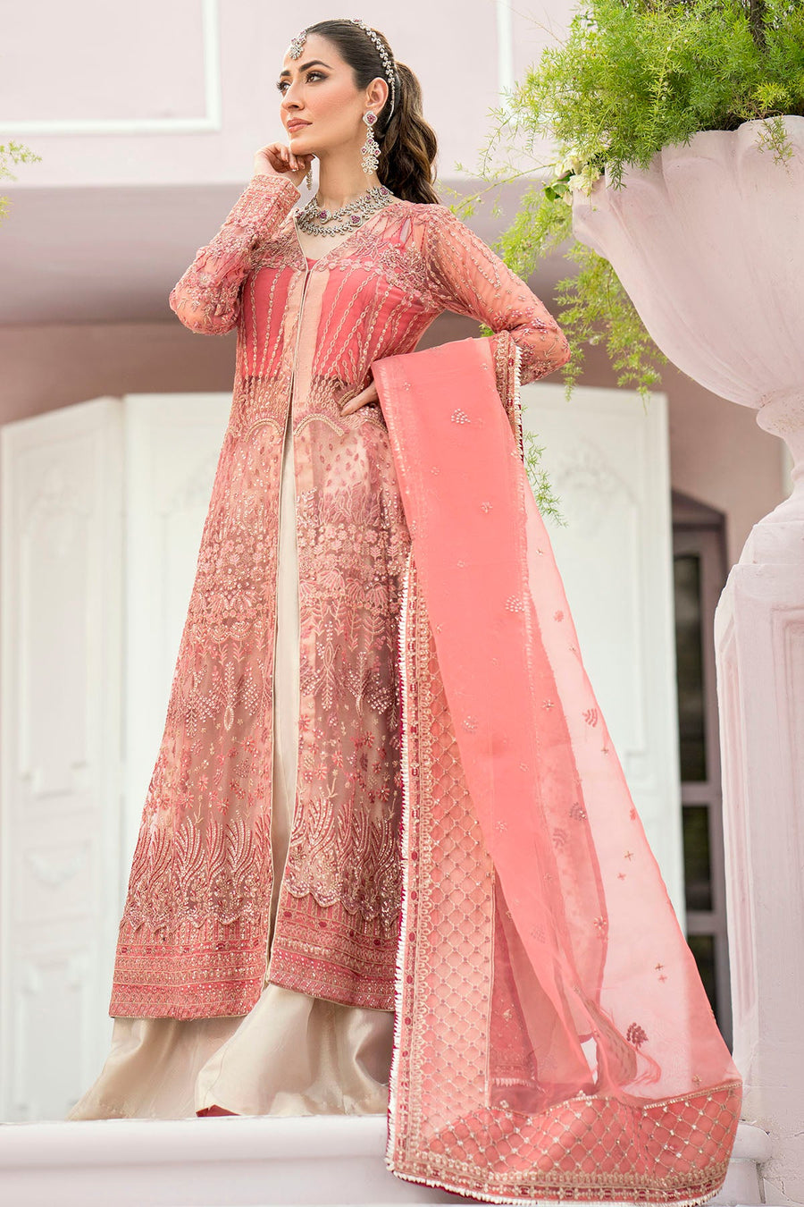 Motifz Rawayat Embroidered Net Unstitched 3Pc Suit 4114 - AVLEY