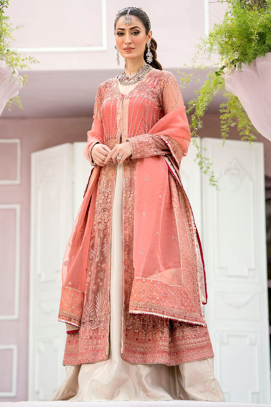 Motifz Rawayat Embroidered Net Unstitched 3Pc Suit 4114 - AVLEY