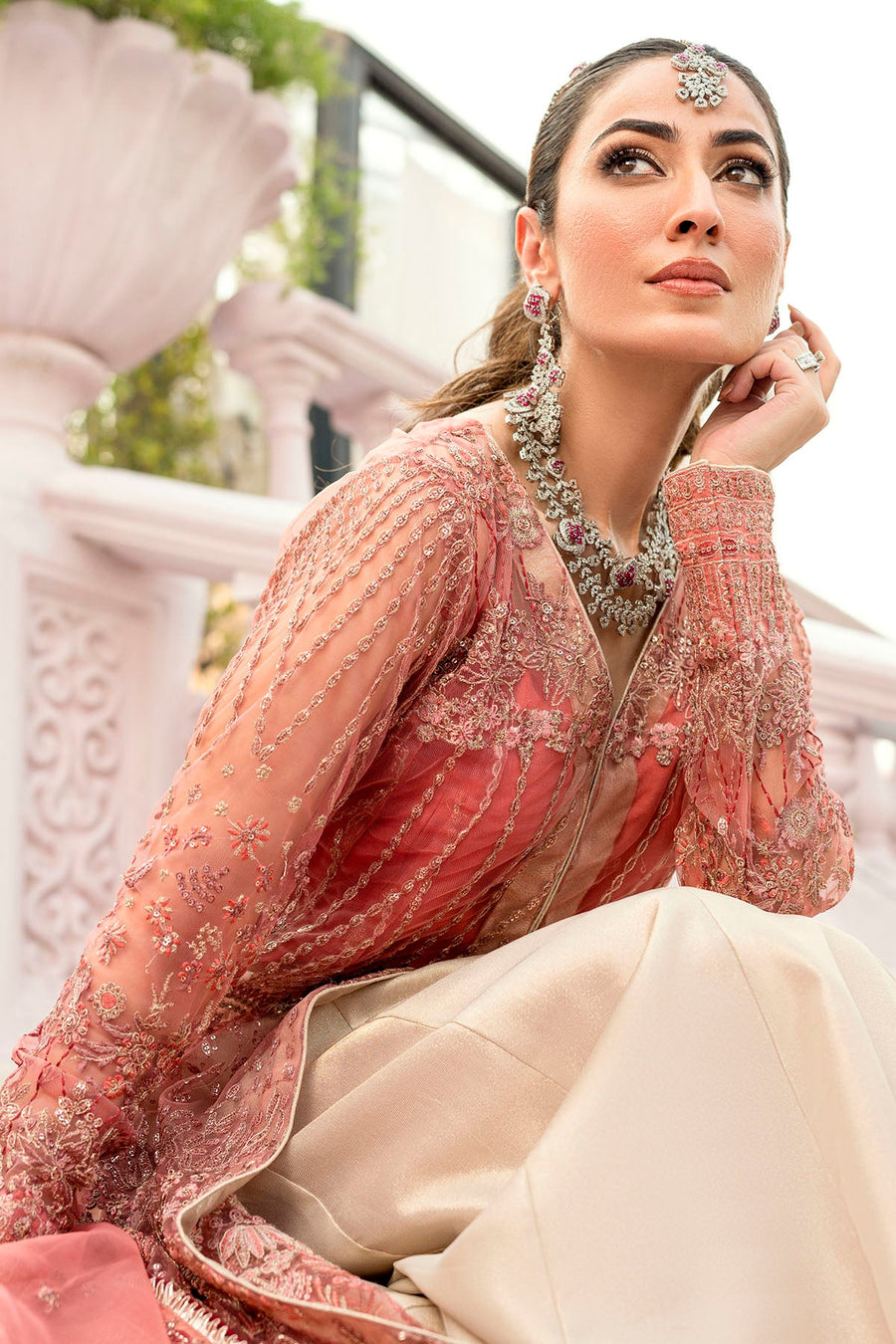 Motifz Rawayat Embroidered Net Unstitched 3Pc Suit 4114 - AVLEY