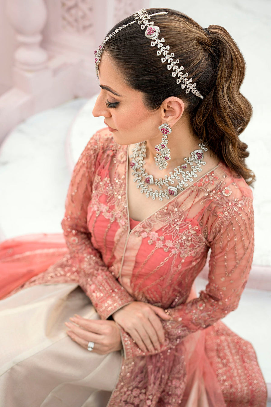 Motifz Rawayat Embroidered Net Unstitched 3Pc Suit 4114 - AVLEY