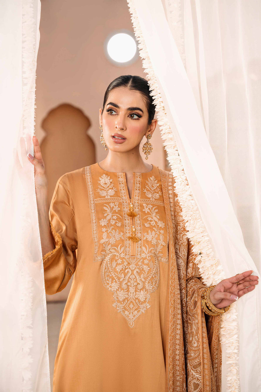 Nishat With You Unstitched Embroidered Sateen 3Pc Suit - 42206441