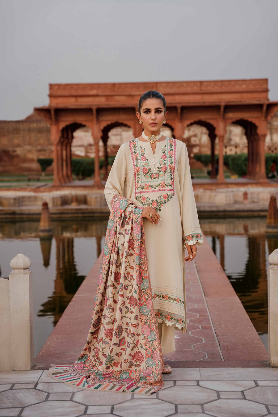 Nishat With You Unstitched Embroidered Karandi 3Pc Suit - 42206447