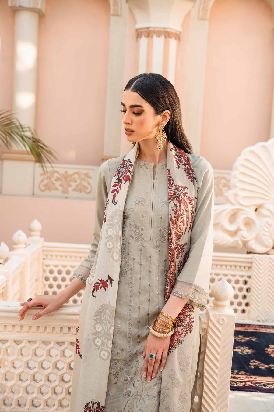 Nishat With You Unstitched Embroidered Karandi 3Pc Suit - 42303001