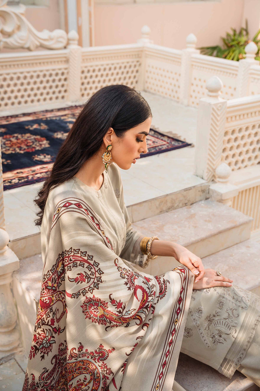 Nishat With You Unstitched Embroidered Karandi 3Pc Suit - 42303001