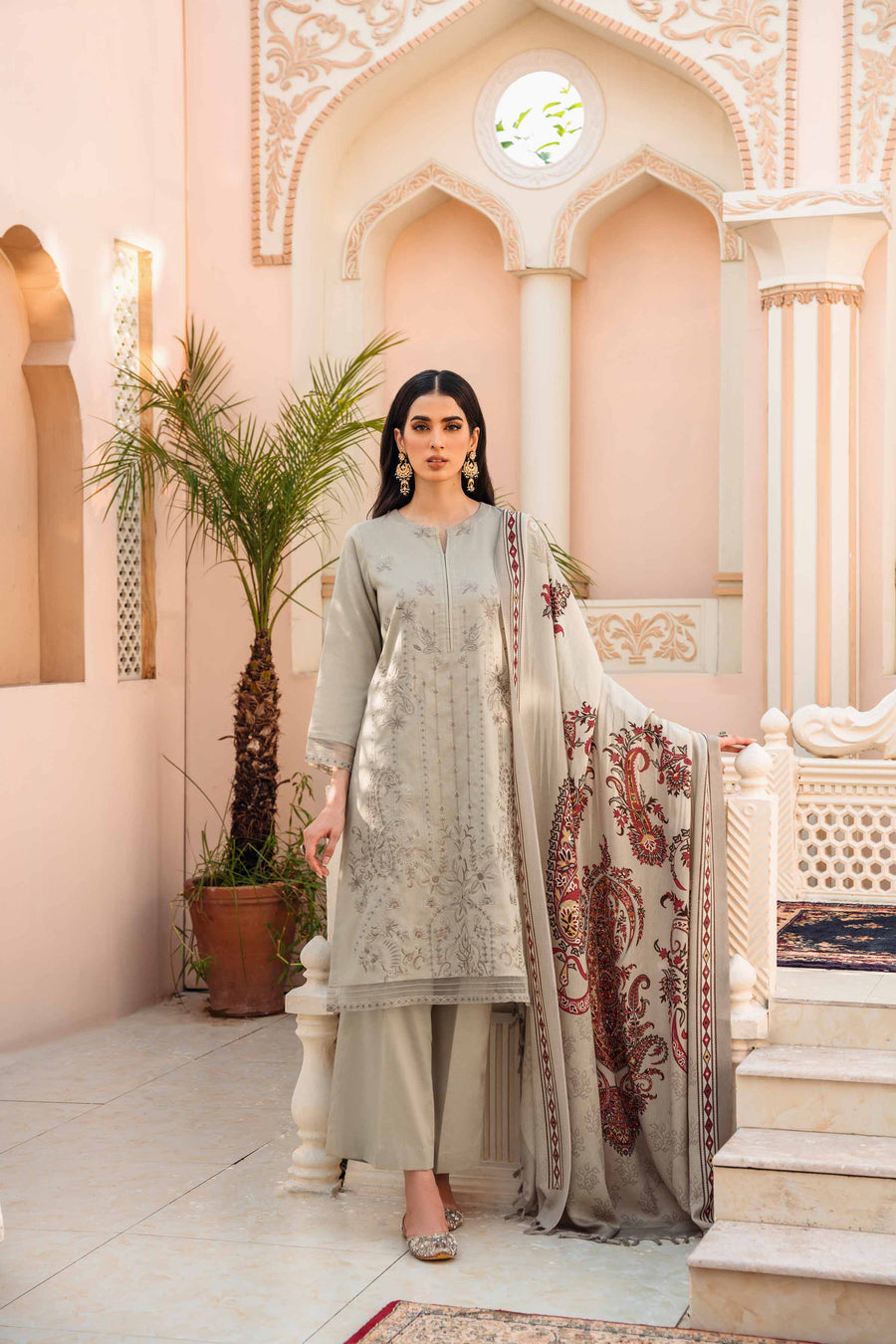 Nishat With You Unstitched Embroidered Karandi 3Pc Suit - 42303001