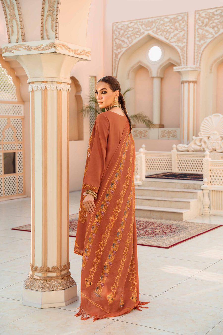 Nishat With You Unstitched Embroidered Karandi 3Pc Suit - 42303004