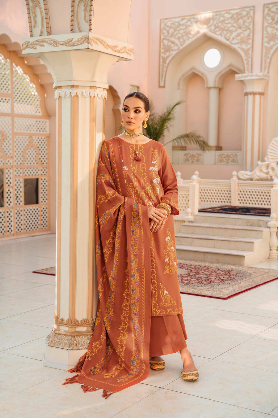 Nishat With You Unstitched Embroidered Karandi 3Pc Suit - 42303004