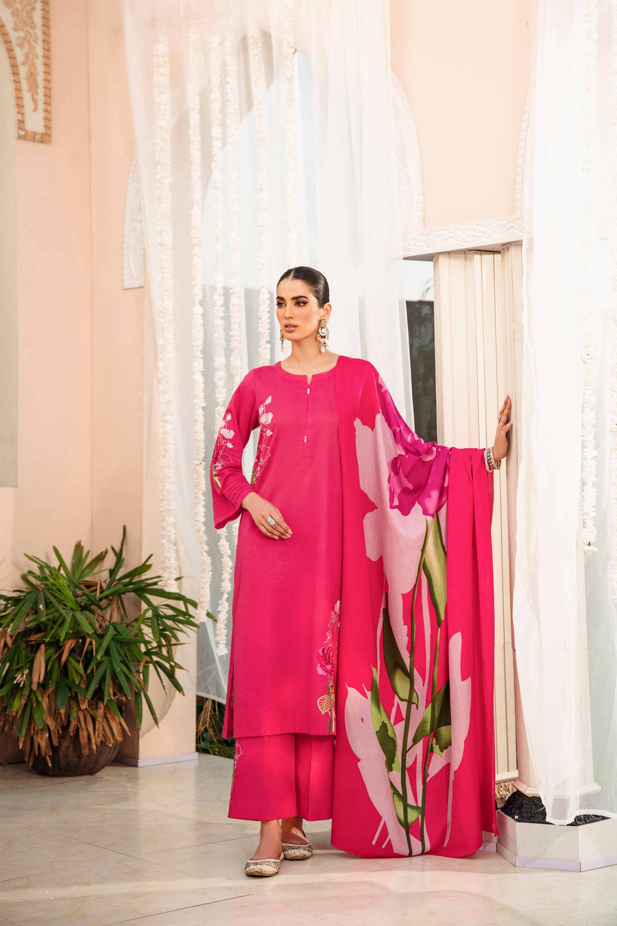 Nishat With You Unstitched Embroidered Karandi 3Pc Suit - 42303005