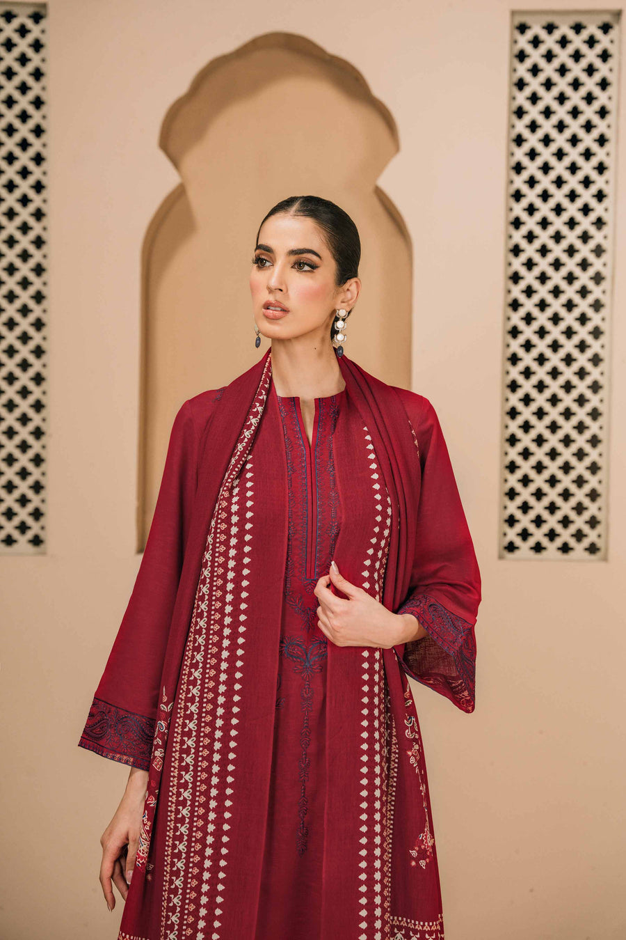 Nishat With You Unstitched Embroidered Karandi 3Pc Suit - 42303006